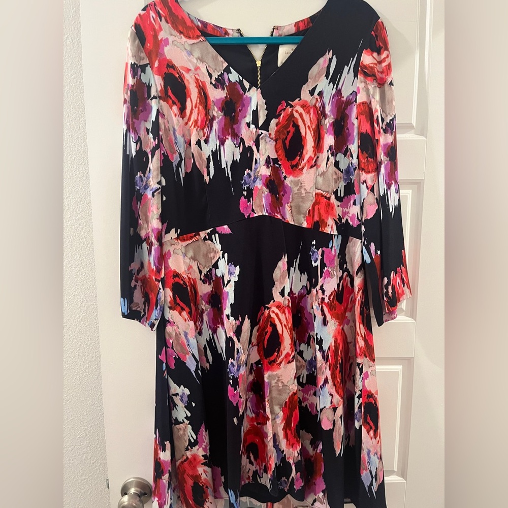 Kate Spade floral 3/4 sleeve dress